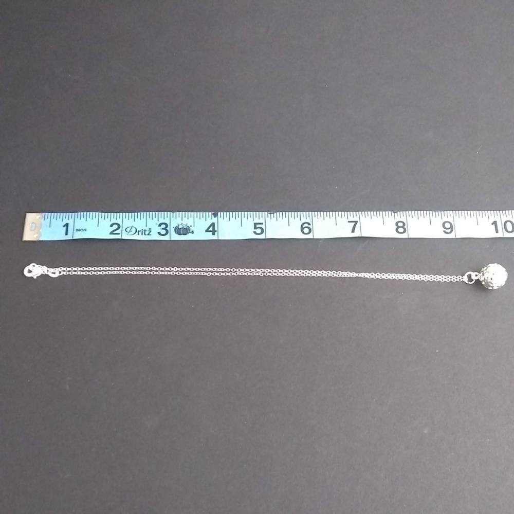 New 925 Stamped Silver Plated Hollow Ball Jewelry Set Necklace and Earrings - Picture 5 of 5